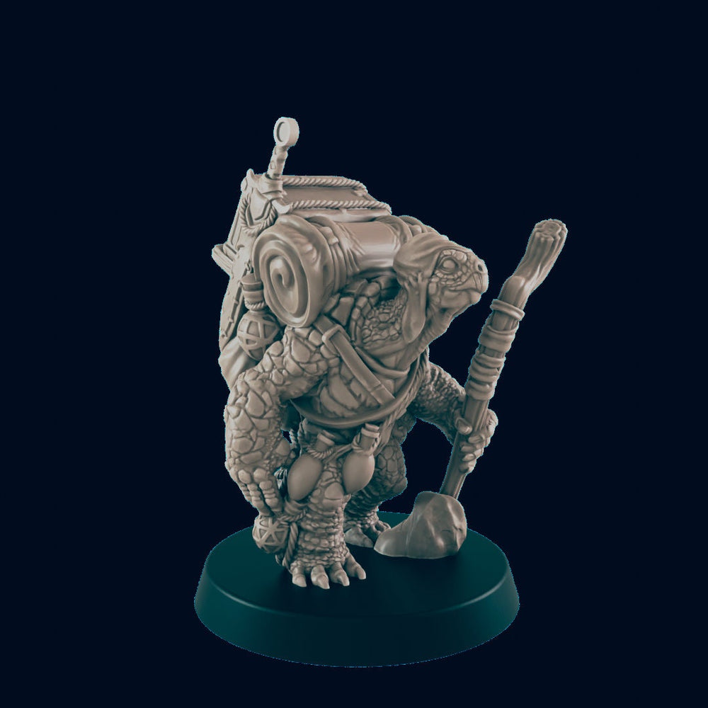Turtlefolk Traveller - EC3D | DnD | Male | Villager | Tortle | Adventurer | 32mm | Pathfinder | commoner | TTRPG | Wargaming |