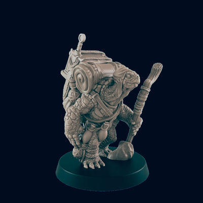 Turtlefolk Traveller - EC3D | DnD | Male | Villager | Tortle | Adventurer | 32mm | Pathfinder | commoner | TTRPG | Wargaming |