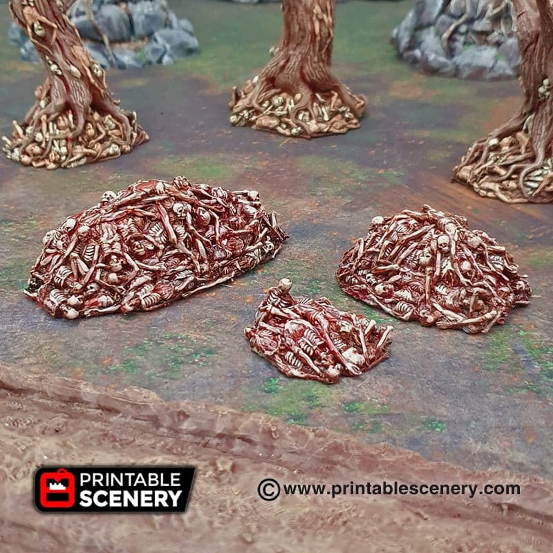 Corpse Piles - Shadowfey Wilds, DnD 5E, Pathfinder 2E 15mm, 28mm, 32mm, wargaming terrain, scatter scenery, D&D