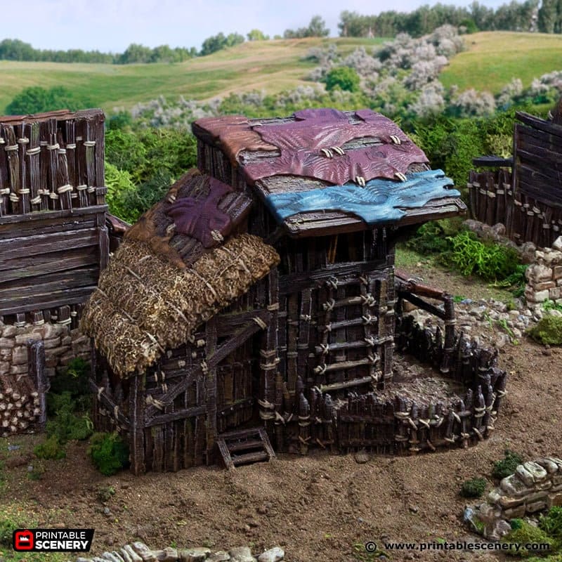 Large Shanty - King and Country, DnD, Pathfinder, 15mm, 28mm, 32mm, wargaming terrain, scatter scenery D&D medieval