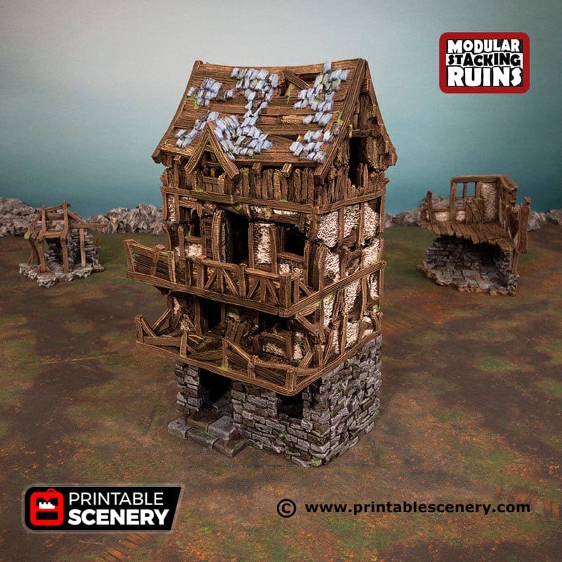 Murder Row - Shadowfey Ruins, DnD, Pathfinder 15mm, 28mm, 32mm, wargaming scenery, bolt action, tabletop terrain, building