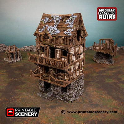 Murder Row - Shadowfey Ruins, DnD, Pathfinder 15mm, 28mm, 32mm, wargaming scenery, bolt action, tabletop terrain, building