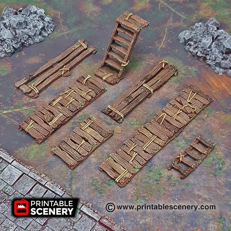 Gangways, Stairs and Ladders - Shadowfey Ruins, DnD, Pathfinder, 15mm, 28mm, 32mm, wargaming terrain, scatter, D&D, scenery