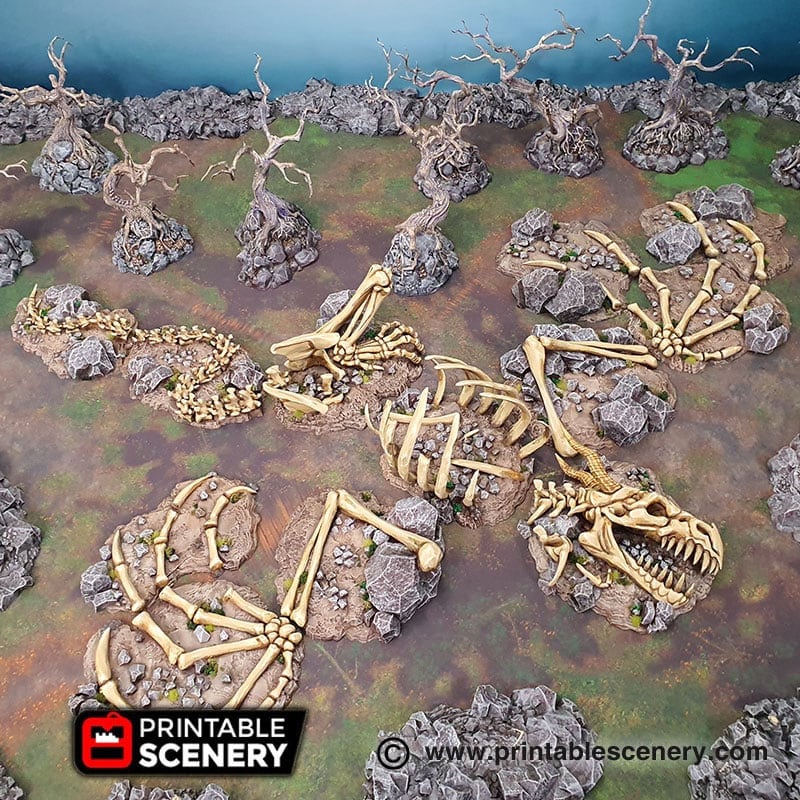 Dragon's Graveyard - Shadowfey Wilds, DnD 5E, Pathfinder 2E 15mm, 28mm, 32mm, wargaming terrain, scatter scenery, D&D bolt action