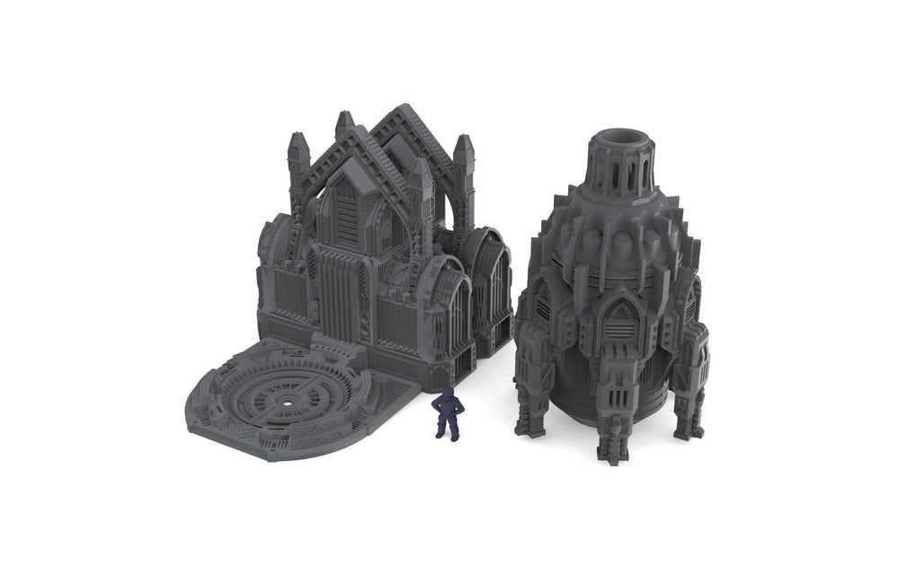Terra Forma Facility - Gothic Scifi terrain - Infinity, Legion, Sci-fi, Scifi, Cyberpunk, tabletop, Scatter Scenery 32mm 28mm