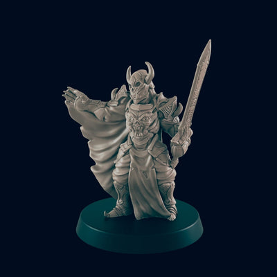 Death Knight DnD miniature - EC3D, | Monster | 5E | Undead | Demon | 32mm | Pathfinder | Fantasy | Necromancer | Skeleton | Melee | 28mm