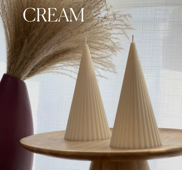 Ribbed Cone Soy Wax Candle: Minimalist Home Decor