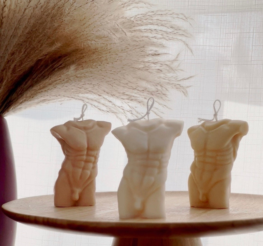 Handmade Male Torso Soy Wax Candle | Home Decor
