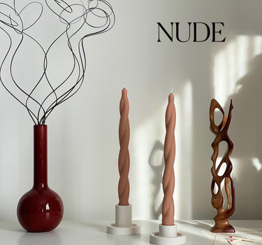 Tall Twisted Soy Wax Candle: Handmade Dinner Candle