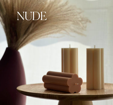 Flower Pillar Soy Candle: Minimalist Home Decor, Unscented Vegan Candle