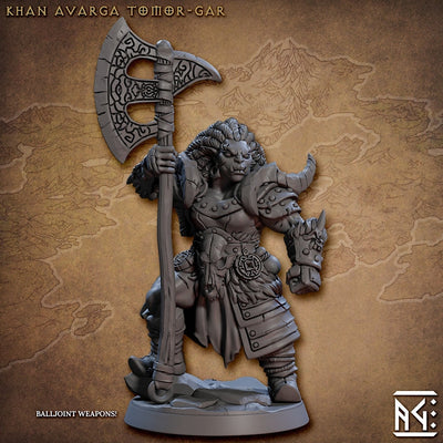 Khan Avarga - Artisan Guild | Cheffe | Fantaisie | DnD | Pathfinder | Guerrière | Demi-Orque (femme) | Barbaresse | Rôdeuse | Plaines | Steppe