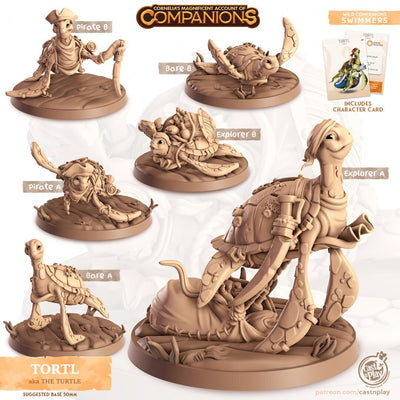 Tortl - Mini tortue - Cast N Play, Nageur, Océan, Ami, Familier magicien, Compagnon animal, Rôdeur, Forme druidique, Pirate, Explorateur