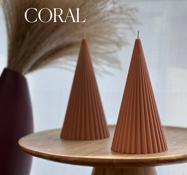 Ribbed Cone Soy Wax Candle: Minimalist Home Decor