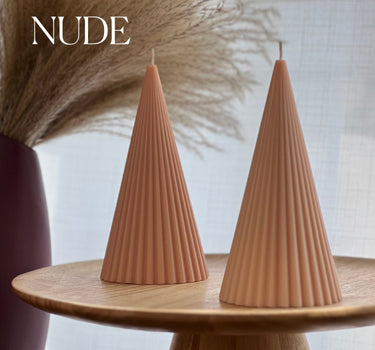 Ribbed Cone Soy Wax Candle: Minimalist Home Decor
