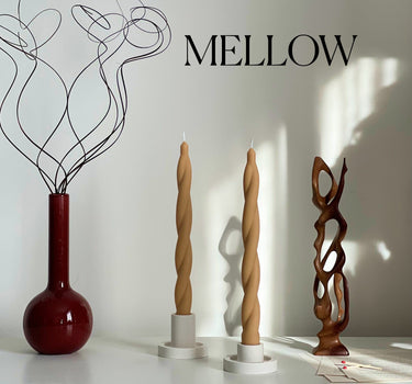 Tall Twisted Soy Wax Candle: Handmade Dinner Candle