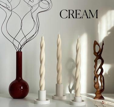 Tall Twisted Soy Wax Candle: Handmade Dinner Candle