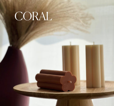 Flower Pillar Soy Candle: Minimalist Home Decor, Unscented Vegan Candle