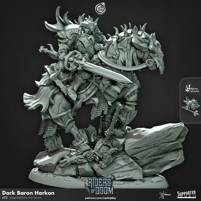 Baron Harkon Sombre - Figurine D&D Cast N Play Riders of Doom, Wargaming, Humain, Homme, Guerrier, Prêtre, Paladin, Boss, Monstre, Maléfique, Mort-vivant