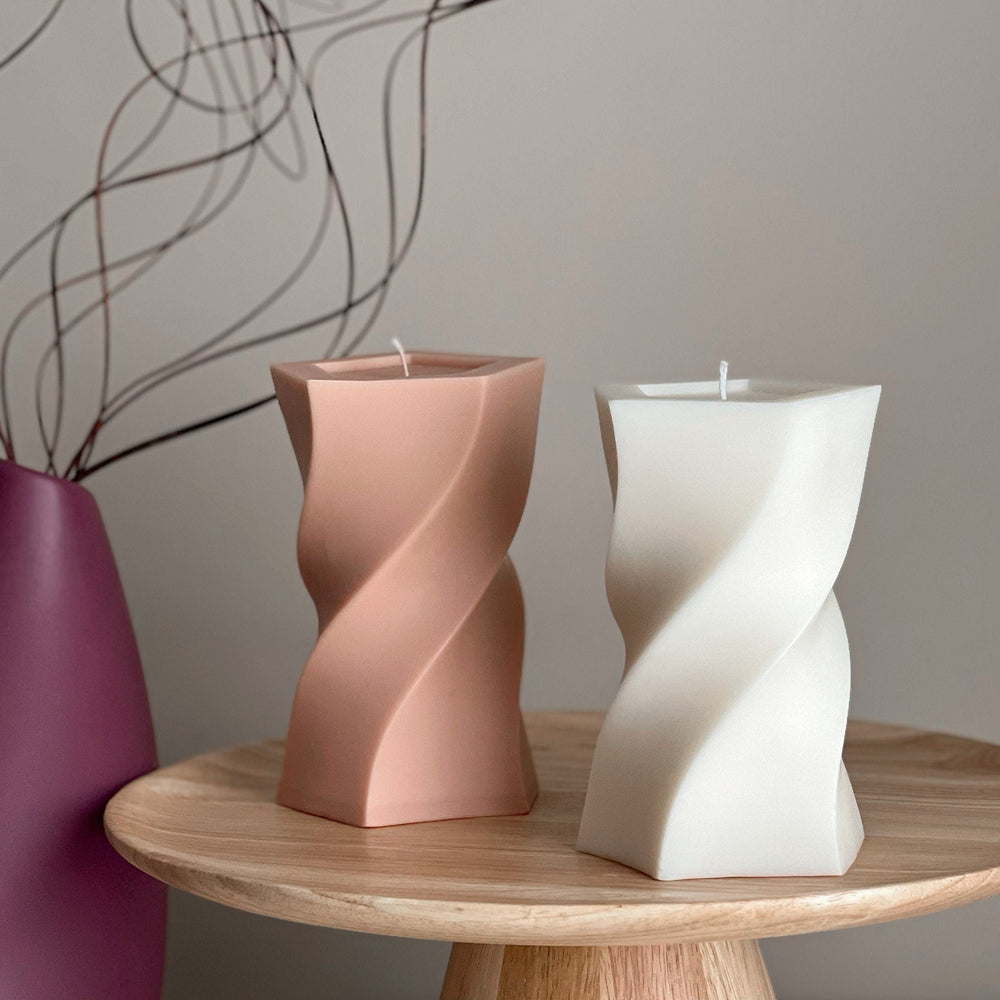 Bougie en cire de soja ondulée : Décoration intérieure unique
