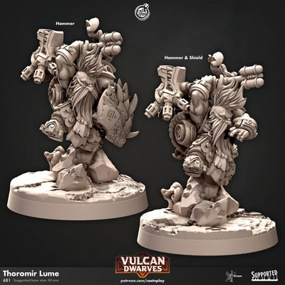 Thoromir Lume - miniature de donjons et dragons - Cast N Play Vulcan Dwarves | Nain 32mm | Guerrier | Prêtre | Paladin | Barbare | Artificier | Pathfinder