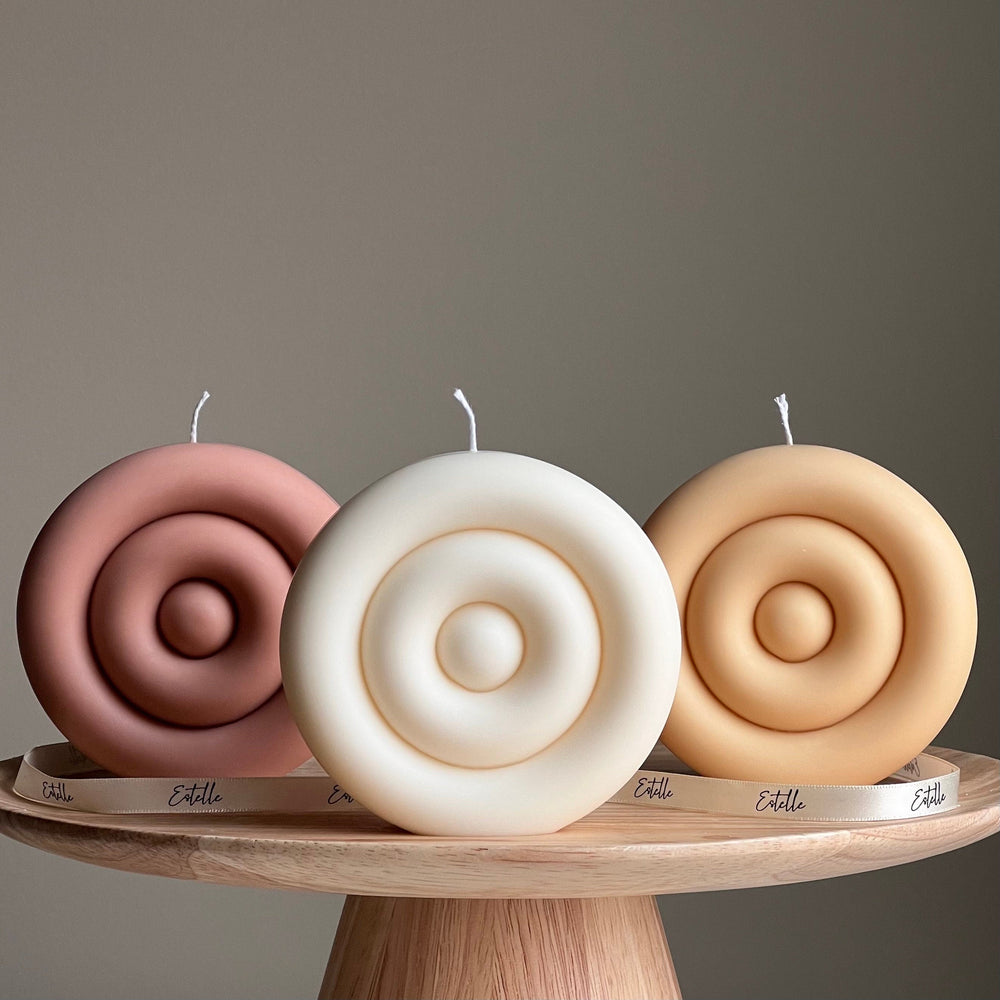 Bougie ronde en soja faite main | Décoration intérieure moderne