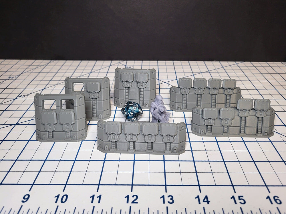 Quick Deploy Barricades - Sci-fi Scenery - by EC3D, Infinity, Legion, Scifi, Cyberpunk, Starfinder, cover, wargaming, futuristic terrain