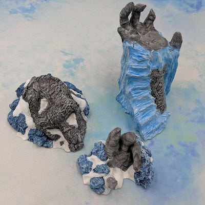 The Warden (buried statue) - DND Terrain - EC3D Wilds of Wintertide - Snow, Igloo, Arctic, Cold, scatter scenery, Pathfinder 2E, Fantasy,