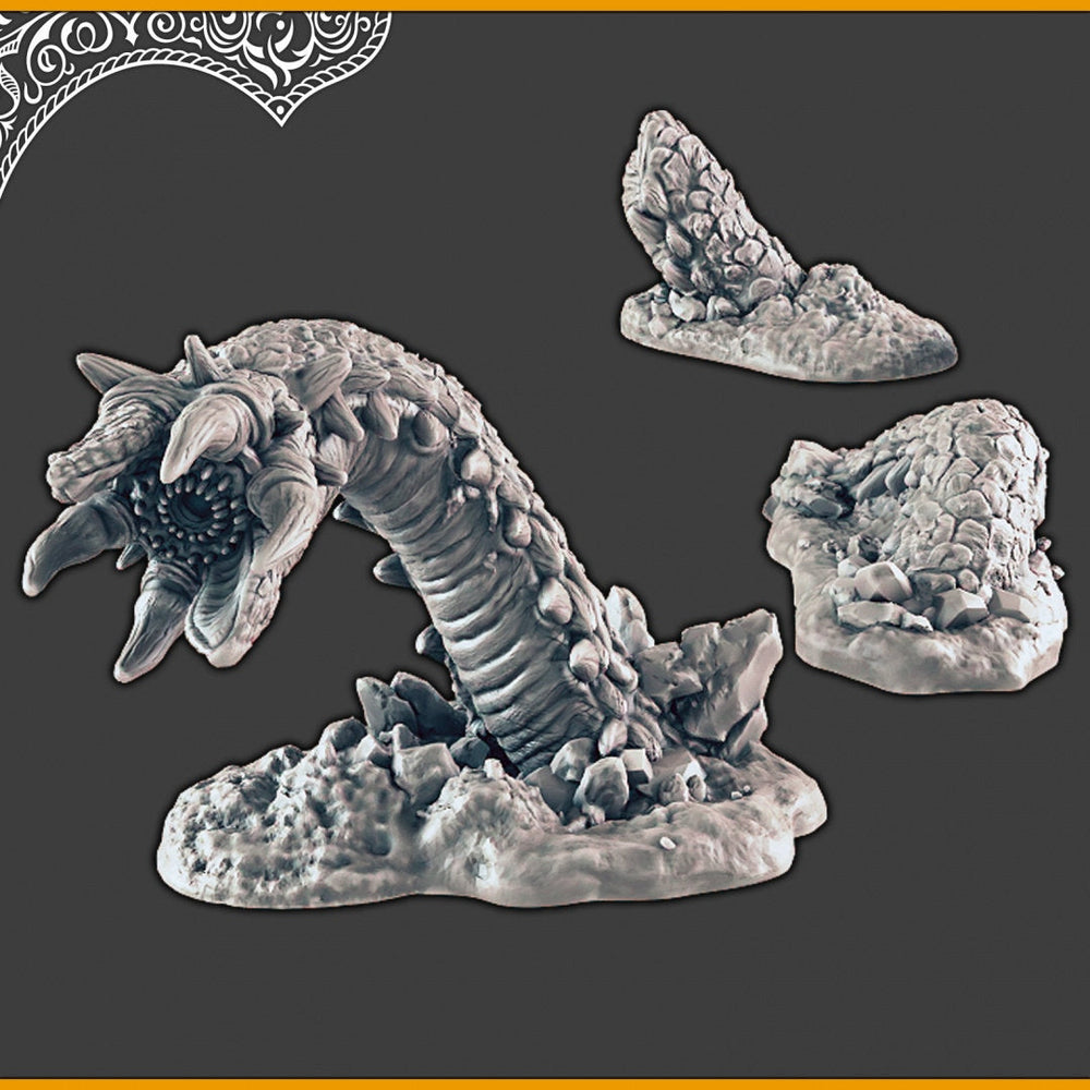 Sand Worm - DND mini, EC3D Scorching Sands, Desert Miniatures | Wyrm | Huge | Tunnel | Boss | Eastern | Pathfinder | Legendary