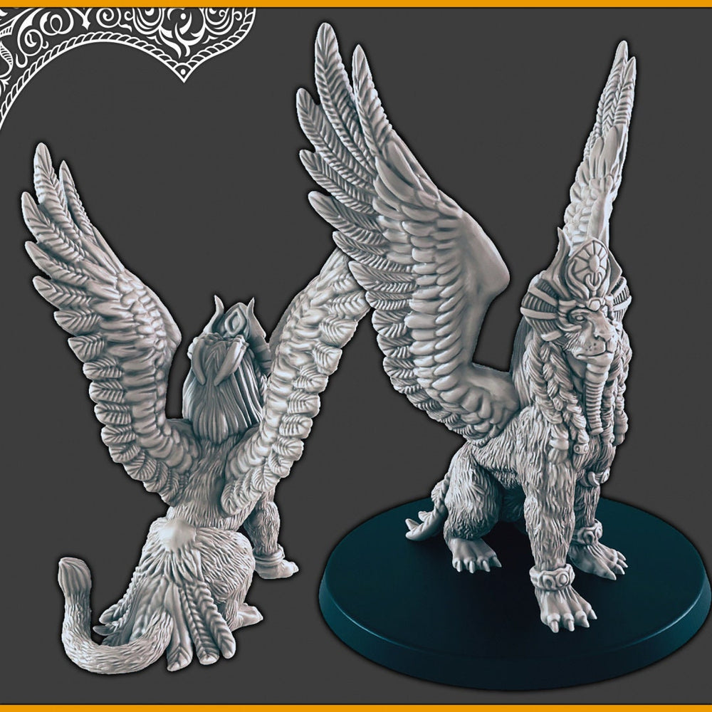 Sphynx  - DND mini, EC3D Scorching Sands, Desert Miniatures | Animal | Large | Cat | Egypt | Pathfinder | Oasis | Dunes