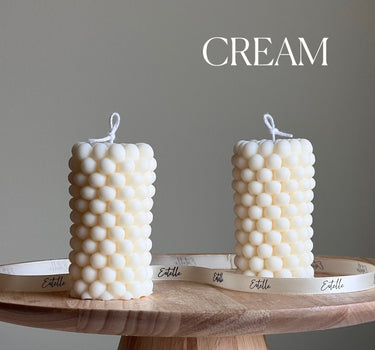 Bubble Soy Wax Pillar Candle: Geometric Home Decor