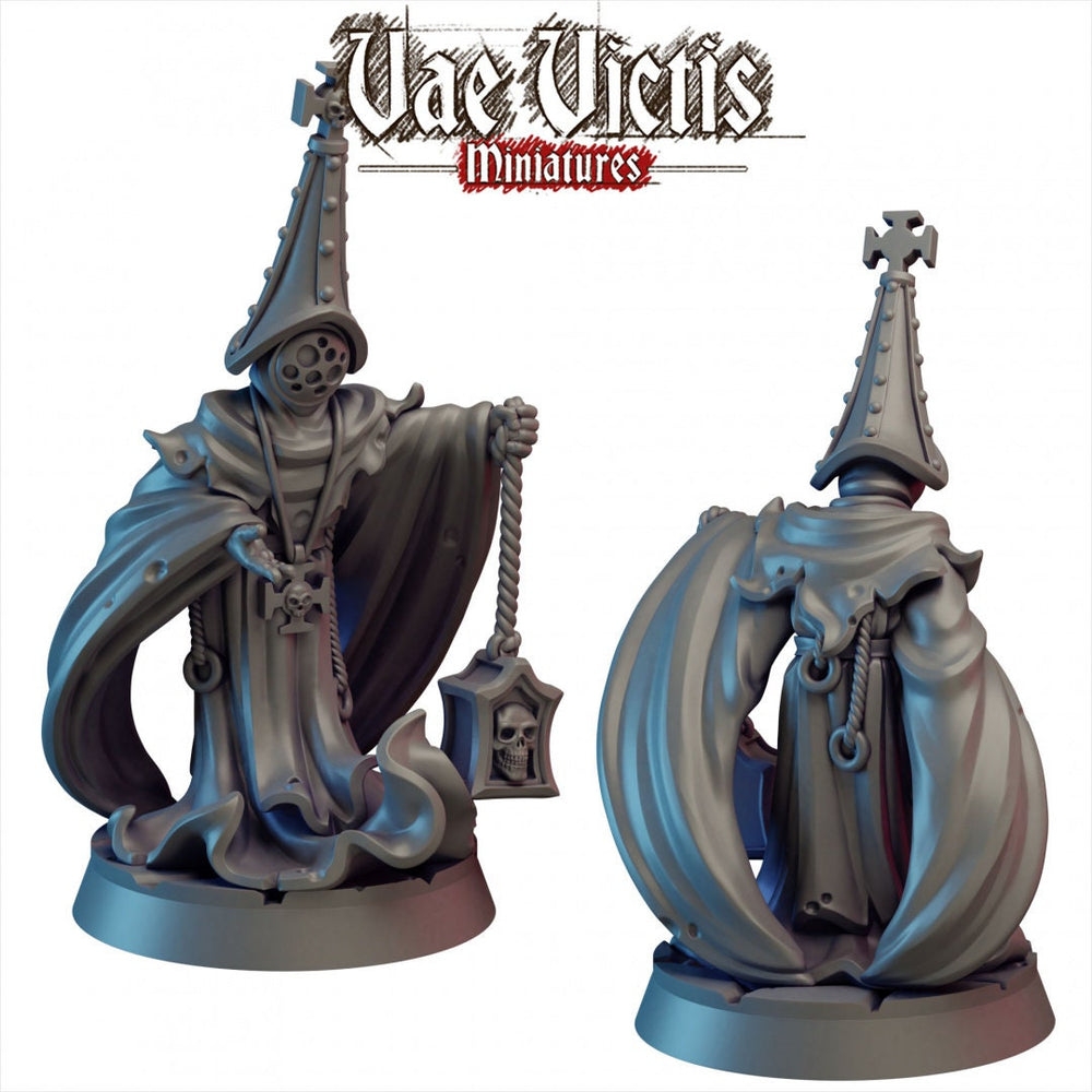 Dark Priest Mini - Vae Victis, DnD | Dark | Human | Male | Religious |  28mm | Pathfinder | Fantasy | Wargaming | Villager | Tabletop | Grim