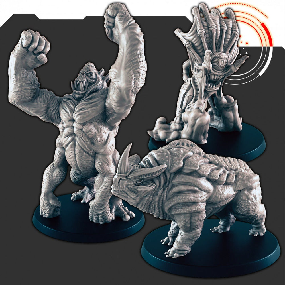 Ensemble de créatures extraterrestres Sci-Fi 2 - EC3D | Legion | Cyberpunk | Starfinder | Scifi | Prime-Ape | Futuriste | Cybernétique | Orax | Mâle | Femelle