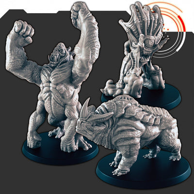 Ensemble de créatures extraterrestres Sci-Fi 2 - EC3D | Legion | Cyberpunk | Starfinder | Scifi | Prime-Ape | Futuriste | Cybernétique | Orax | Mâle | Femelle