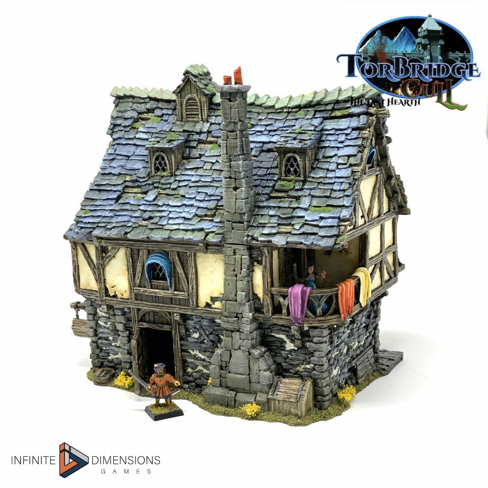 Milat's Townhouse Model Building set - Dnd, Wargaming, Model Train | Village | House | Medieval | Fantasy | D&D | 28mm | 32mm | Pathfinder