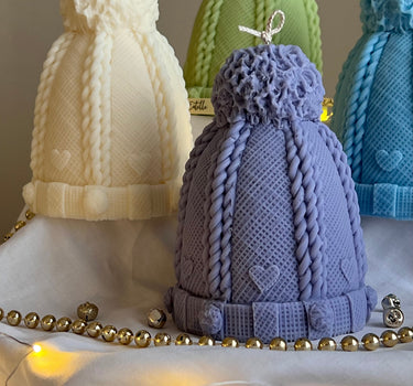 Hand-Poured Christmas Hat Candle: Festive Soy Wax Decor