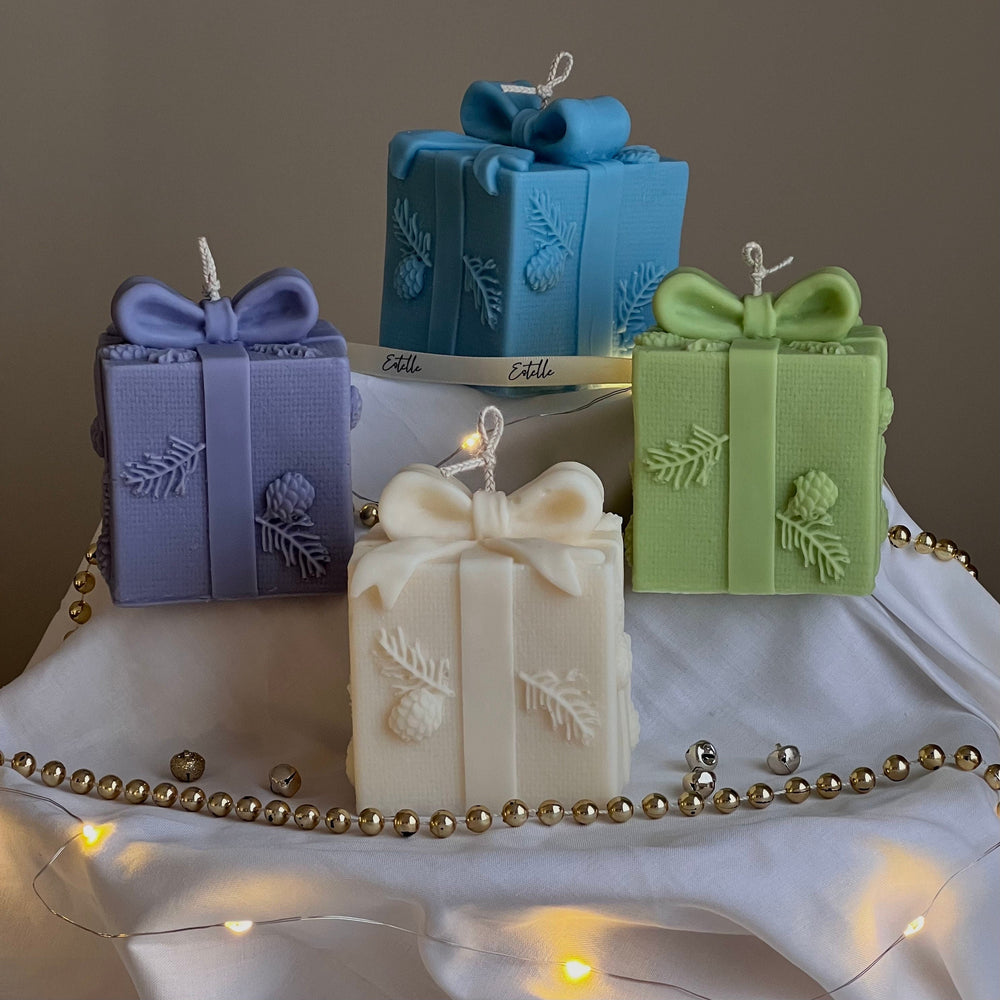 Bougie Coffret Cadeau de Noël | Bougie en Cire de Soja Coulée à la Main | Décoration Festive