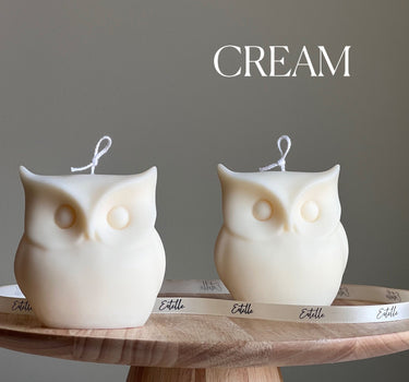 Sculptural Owl Candle | Vegan Soy Wax, Autumn Home Decor