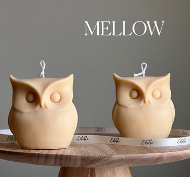 Sculptural Owl Candle | Vegan Soy Wax, Autumn Home Decor