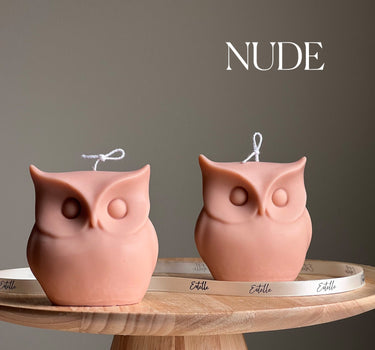 Sculptural Owl Candle | Vegan Soy Wax, Autumn Home Decor