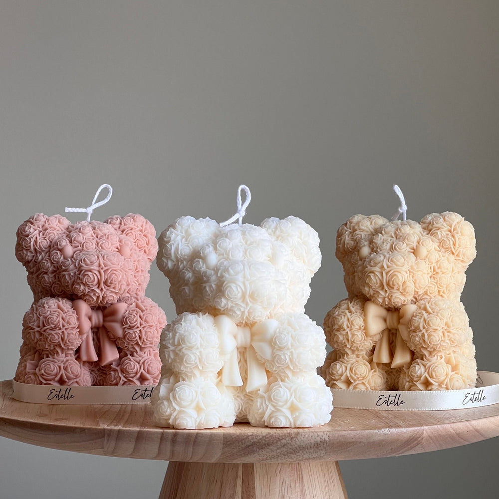 Bougie Ours en Cire de Soja : Décoration Sculpturale