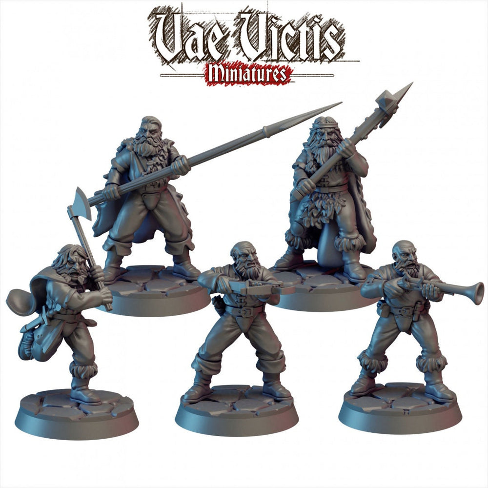 Mountain Warriors 28mm mini set - Vae Victis, DnD | Human | Male | Fighter | Barbarian | Ranger | 28mm | Pathfinder | Fantasy | Wargaming