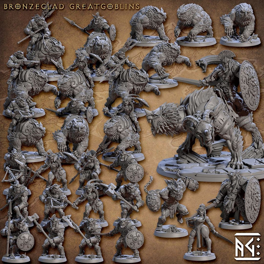 Ensemble de 28 figurines Greatgoblin - Artisan Guild, DnD | Homme | Femme | Guerrier | Barbare | Hobgoblin, Pathfinder | Orc | Wargaming | Gobelin | Pack