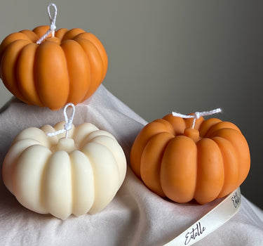 Handmade Autumn Pumpkin Soy Wax Candle: Spooky Season Decor