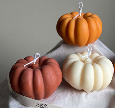 Handmade Autumn Pumpkin Soy Wax Candle: Spooky Season Decor