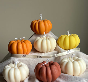 Handmade Autumn Pumpkin Soy Wax Candle: Spooky Season Decor