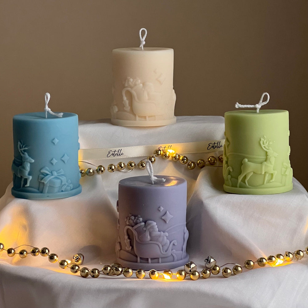 Bougie au soja Père Noël fabriquée à la main : Décoration de Noël