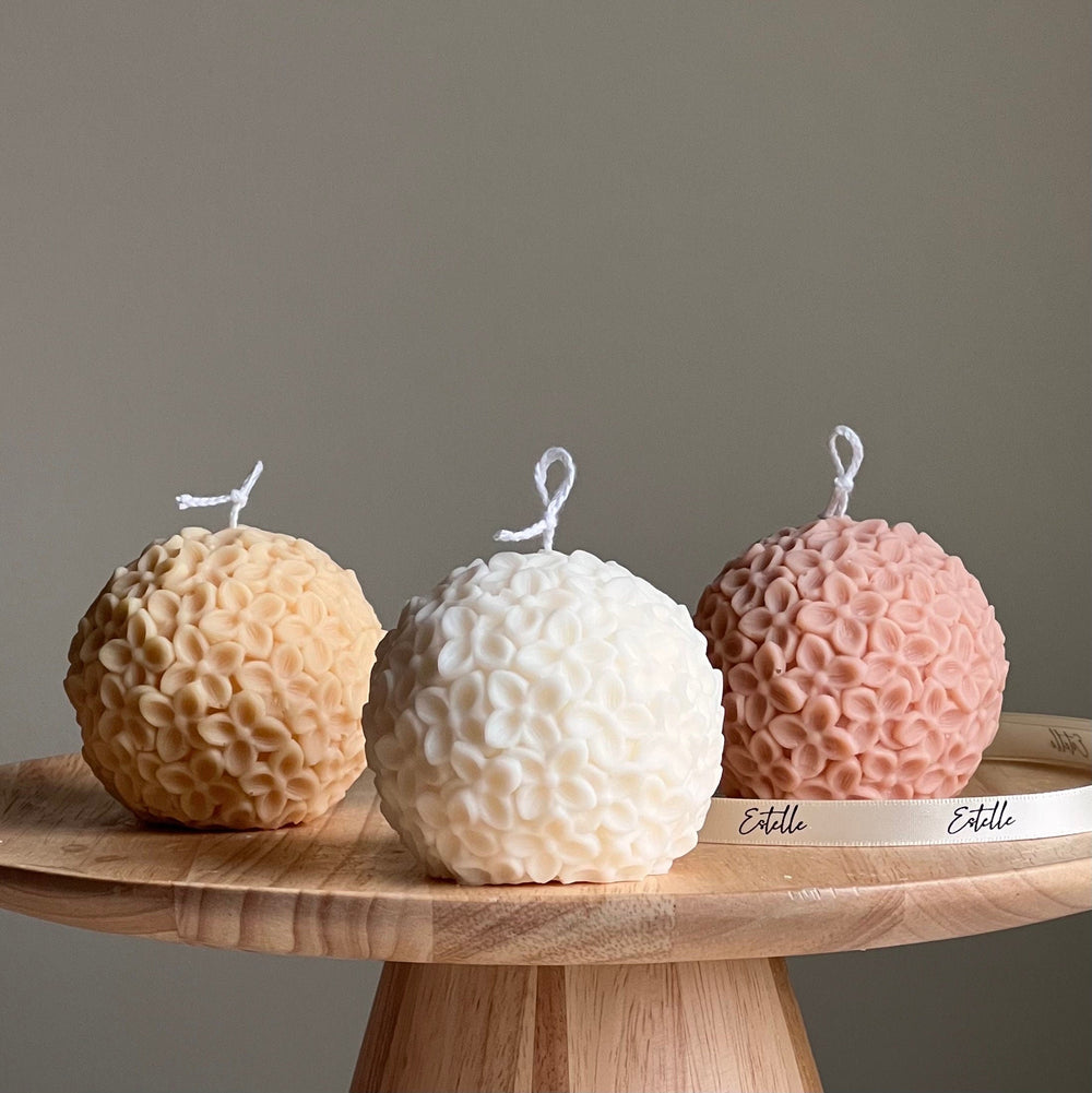 Handmade Soy Wax Ball Candle | Decorative Unscented Candle