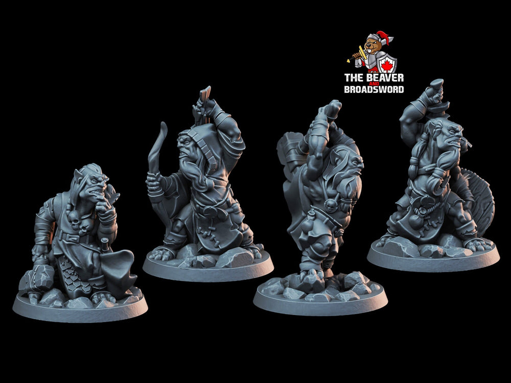 4 Goblin Mini Set - Arbiter Minitatures - | DnD | Orc | Goblinoid | Wargaming | Pathfinder | Hobgoblin | Cave | Hills | Plains | Fighter