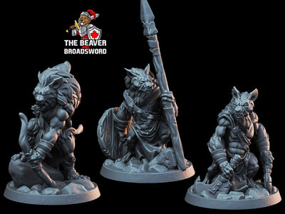 3 Gnoll Mini Set - Arbiter Minitatures - | DnD | Hyenaman | Dog | Wargaming | Pathfinder | Wolf | Cave | Hills | Plains | Fighter | Ranger