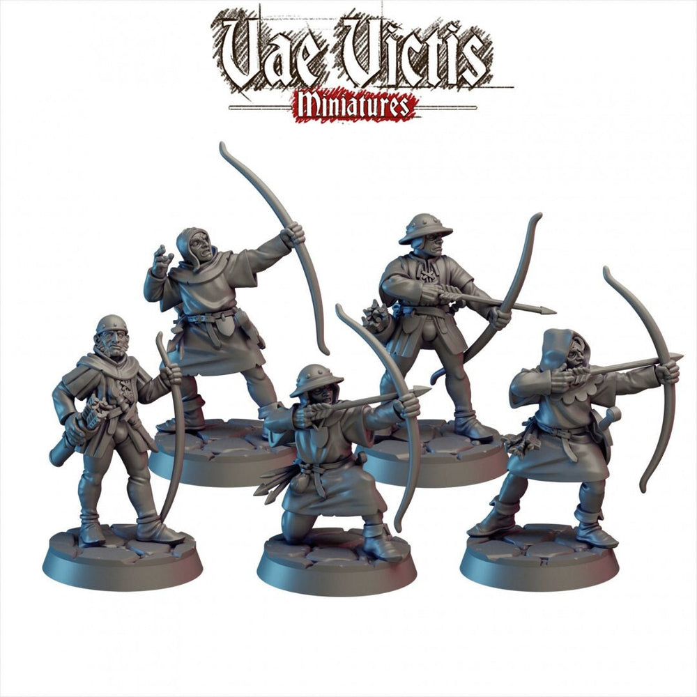 Bowmen of the Kingdom 28/32mm mini set - Vae Victis | DnD | Archer | Villager | Ranger | Human | Pathfinder | TTRPG | Wargaming | Frostgrave